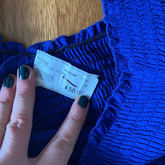 Blue Rouched Bodycon Dress - Picture 2 of 3